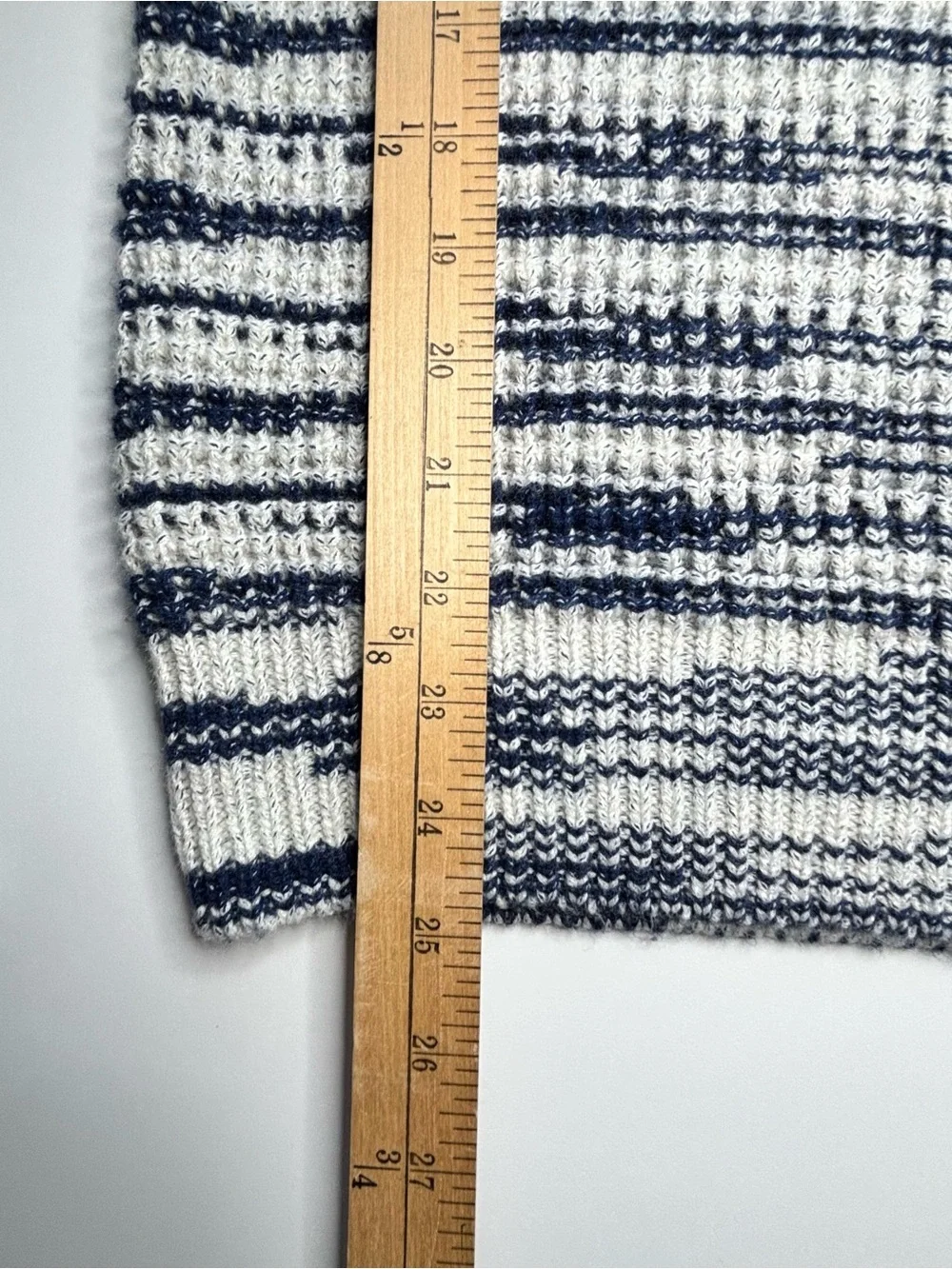 See by Chloé Button Shoulder Knit Sweater Navy Cream Space Dye Medium